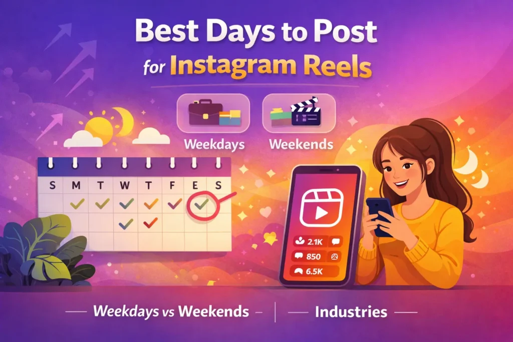 The best days to post Instagram Reels, along with a weekly calendar.