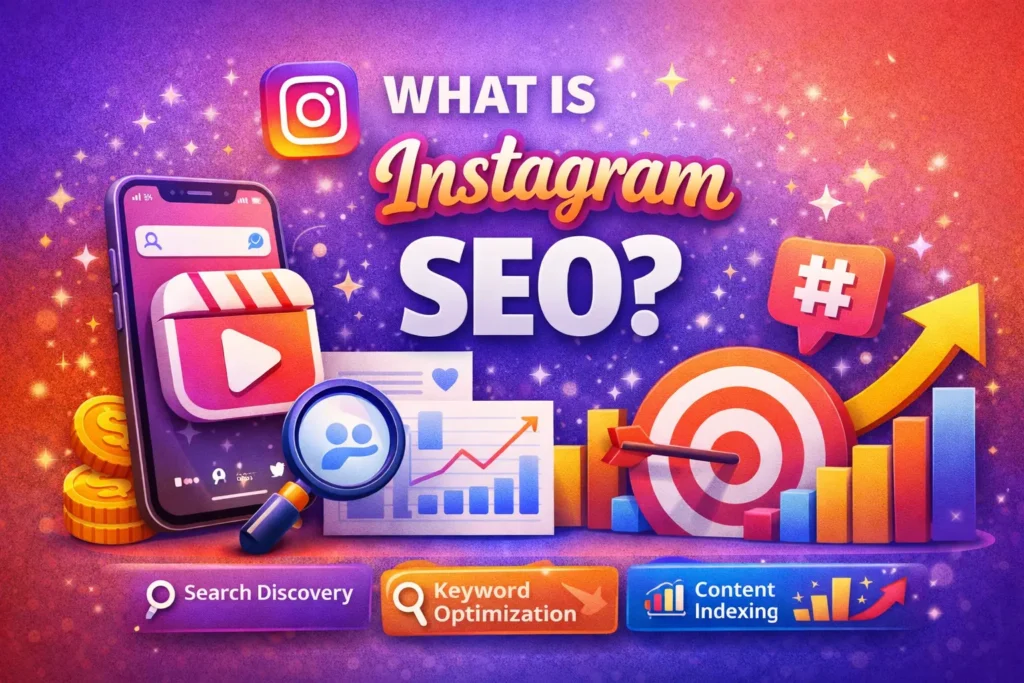 An image explaining the basics of Instagram SEO.