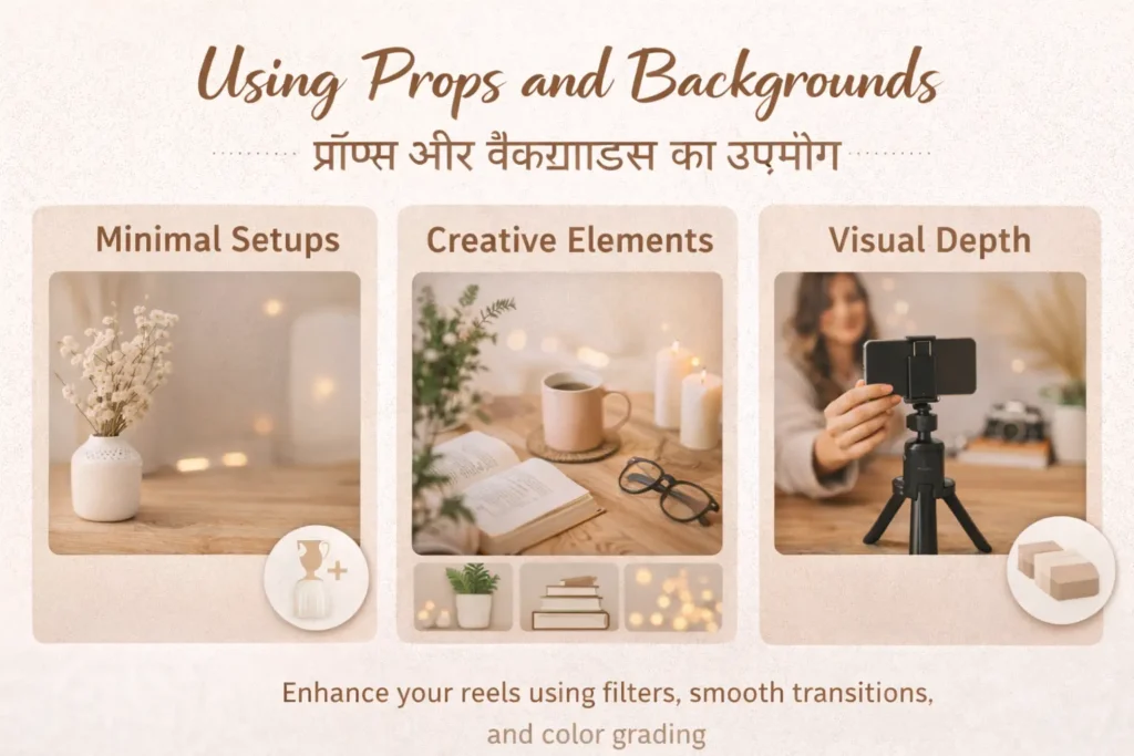 Minimal props, creative elements, and background setups for engaging Instagram Reels.
