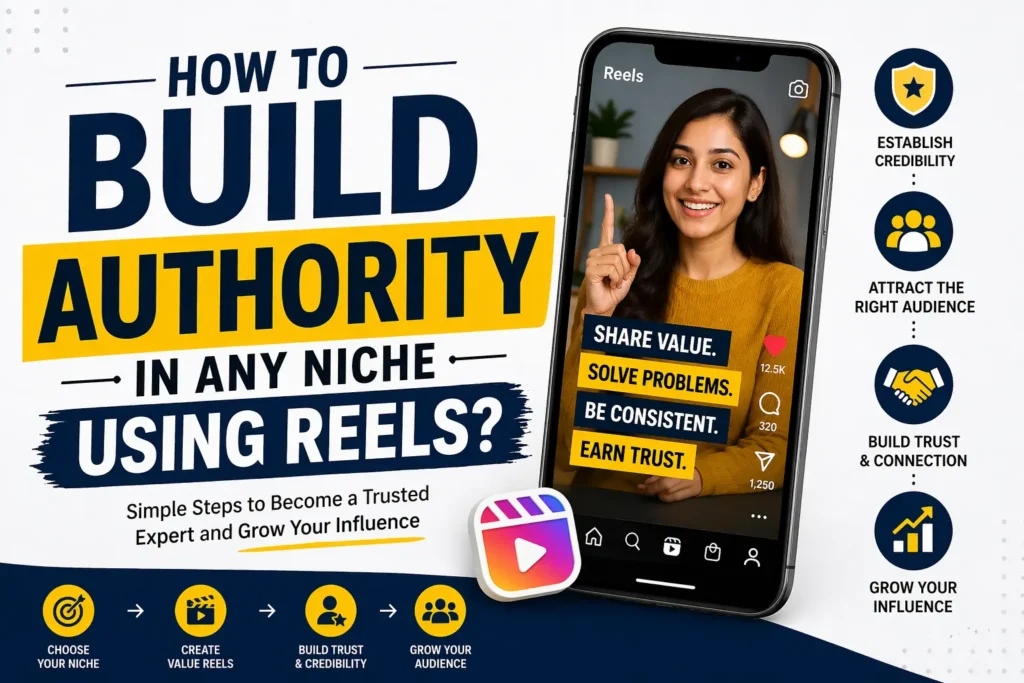 Guide to building authority using Instagram Reels with tips on value content, consistency, and audience growth.