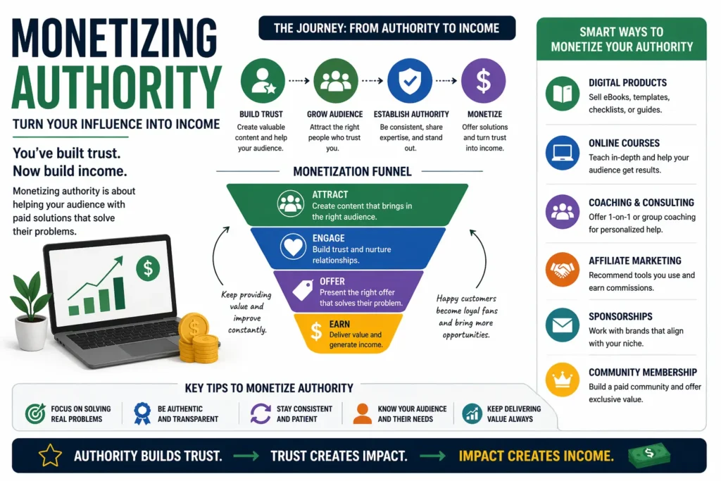 A simple guide to monetizing your authority through consulting, courses, and services.