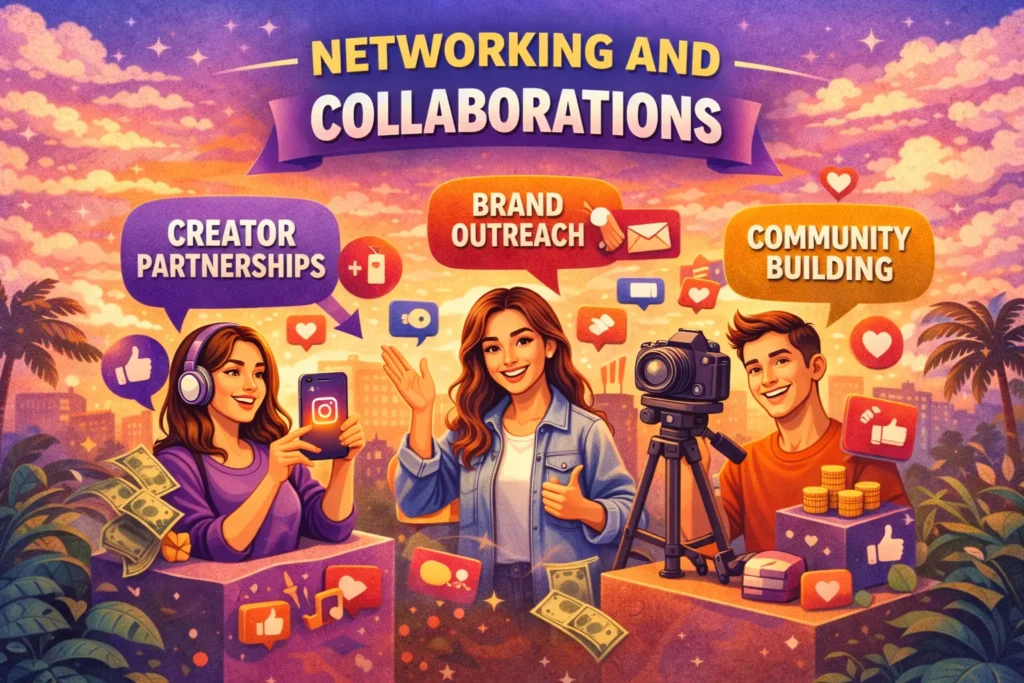 Collaboration and networking among content creators to increase Instagram Reels viewership.