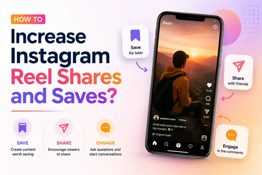 Instagram Reel shares and saves growth tips feature image.