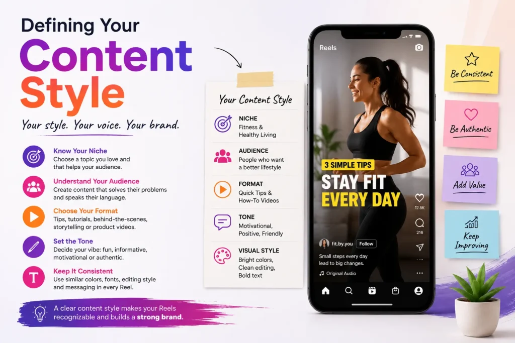 Content style strategy for Instagram Reels, including tips on branding and visual consistency.