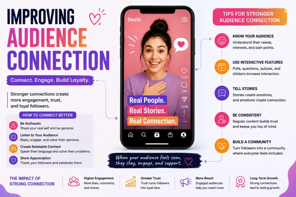 Tips for connecting with your audience on Instagram for better engagement and loyal followers.